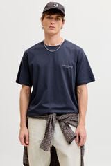 Jack & Jones T-shirt regular com estampado nas costas cinzento