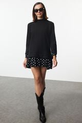 Trendyol Vestido mini de malha preto