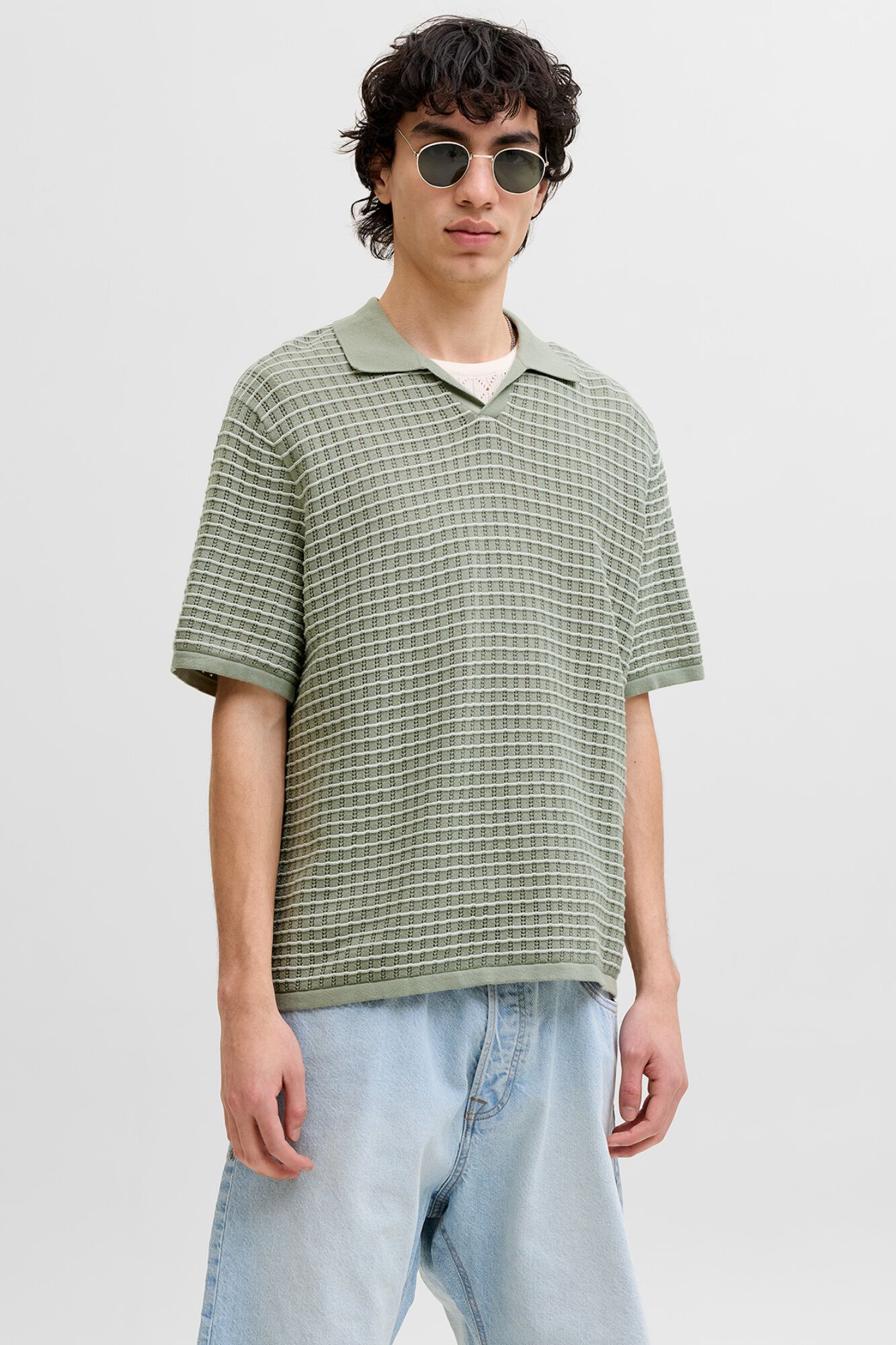 Jack & Jones Polo em malha relaxed fit em algod&atilde;o