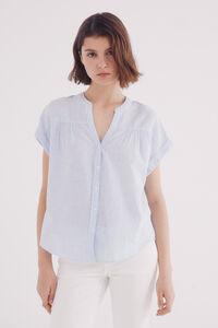 Springfield Blusa de decote linho com decote em V