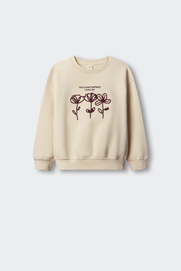 Springfield Kids Sweatshirt de flores com cord&atilde;o para menina branco