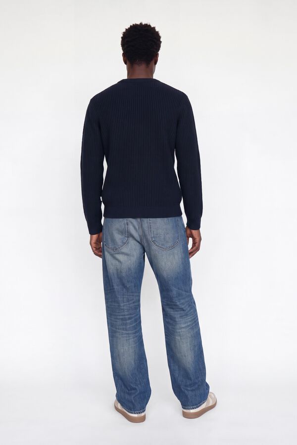 Jack & Jones Camisola relaxed gola redonda azul