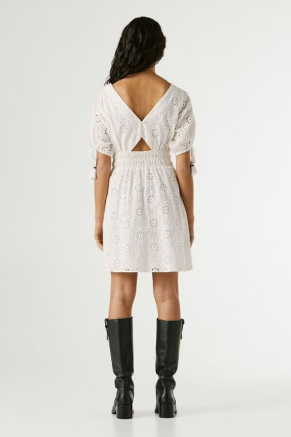 Pepe Jeans Vestido curto de manga curta branco