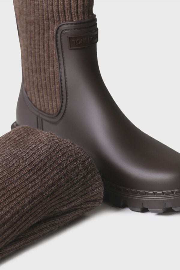 Toni Pons Botas de cano alto em lycra castanho