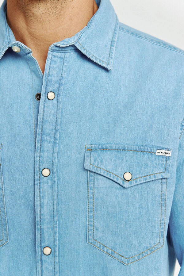 Jack & Jones Camisa de ganga regular azul