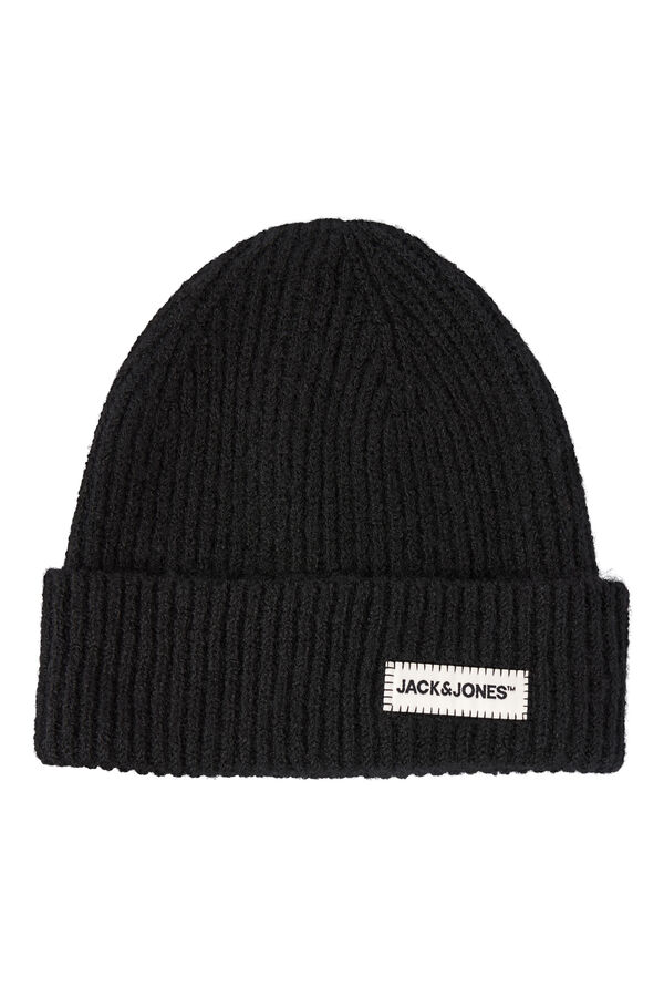 Jack & Jones Gorro de malha com poli&eacute;ster preto