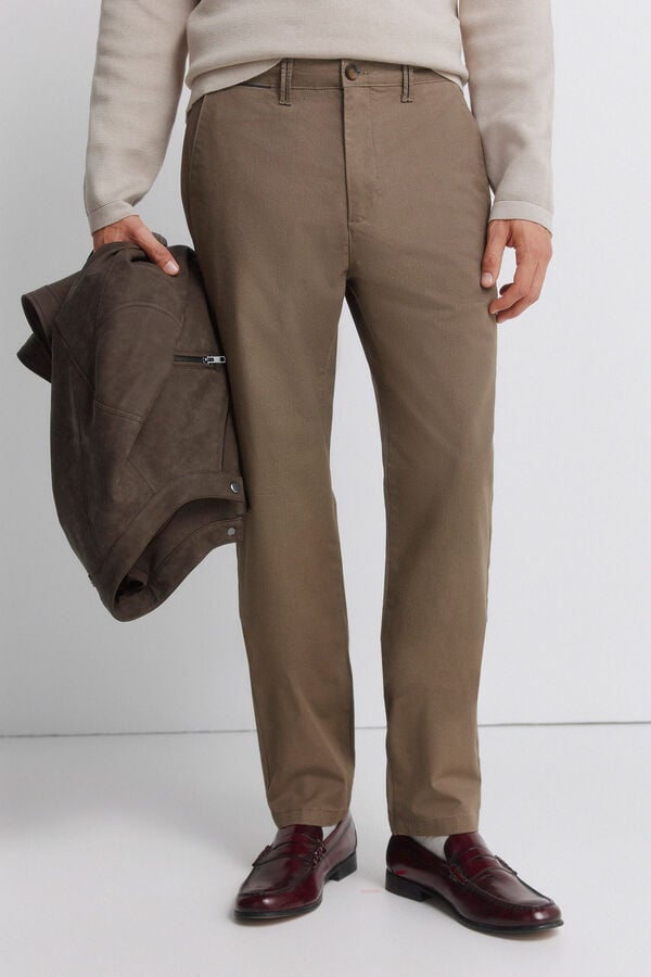 Springfield Cal&ccedil;as chino microestampado slim fit cru