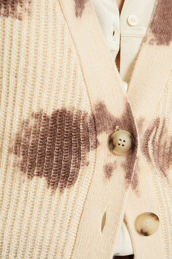 System Action Casaco de malha de malha estampado bege