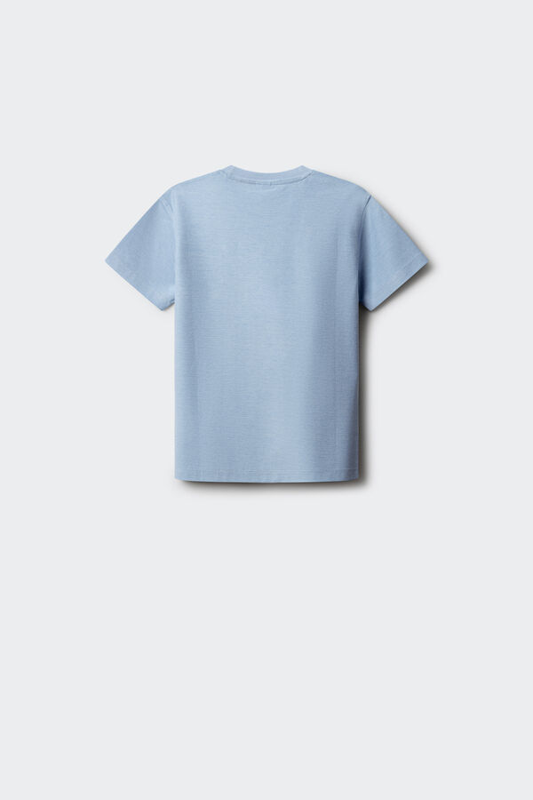 Springfield Kids T-shirt de manga curta em oxford para menino azul