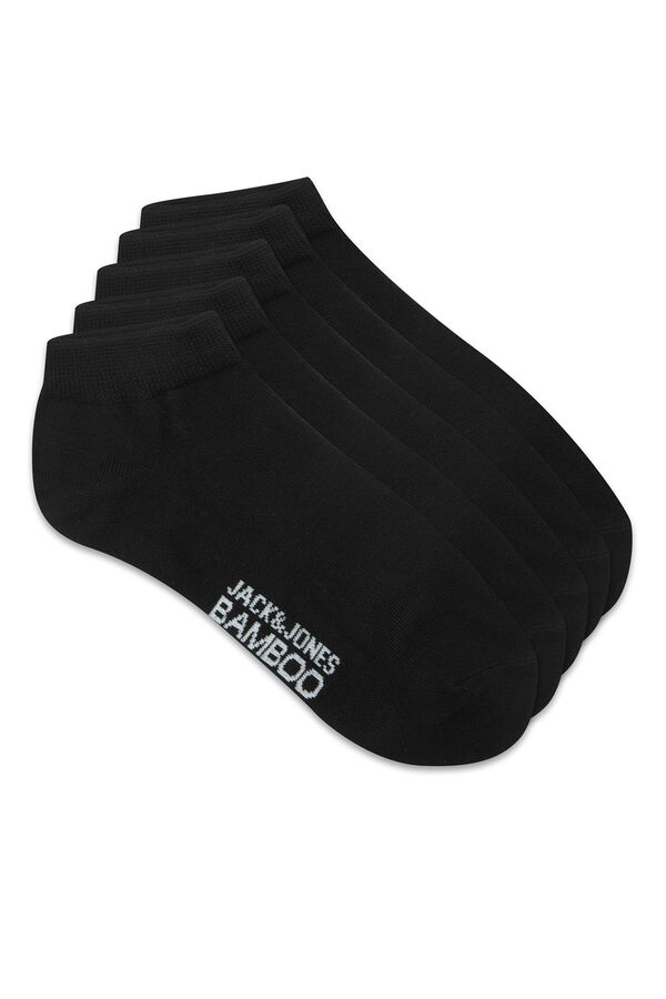 Jack & Jones Pack de 5 calcetines tobilleros lisos negro