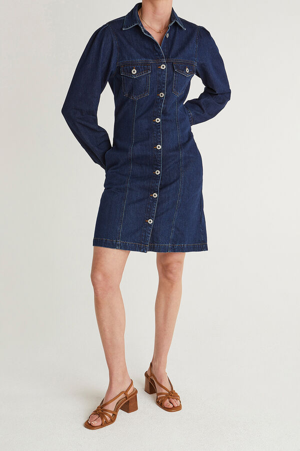 Pepe Jeans Vestido jeans curto de manga comprida azul