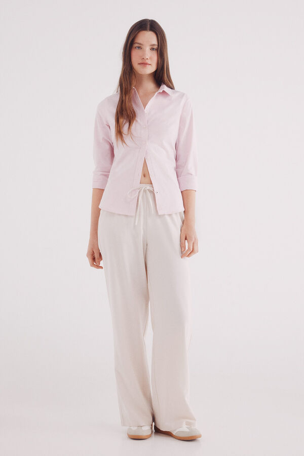 Springfield Camisa de algodão Oxford rosa