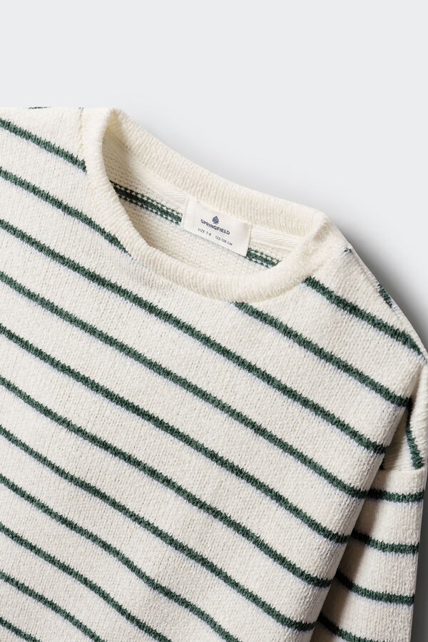 Springfield Kids Camisola chenille de riscas para menina branco