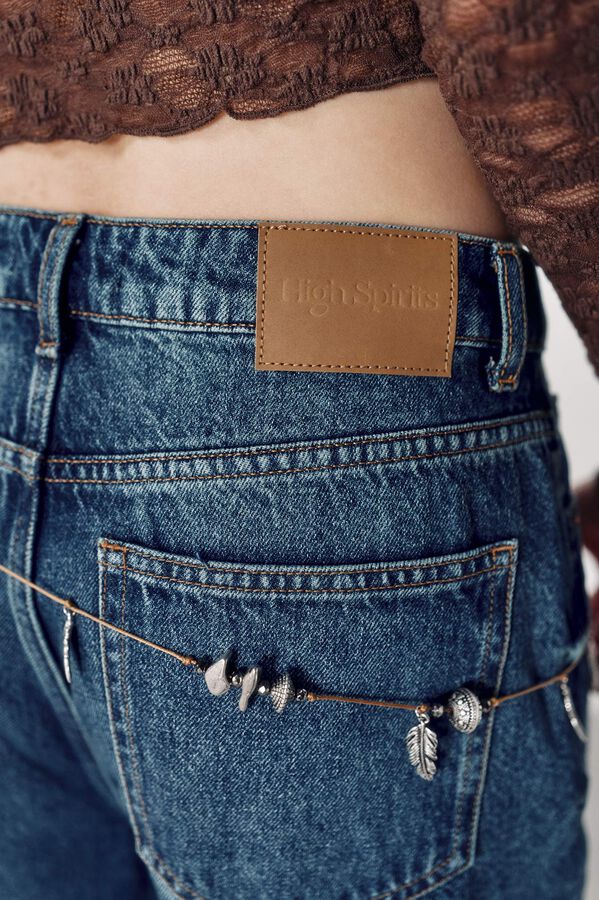 High Spirits Jeans com punho azul