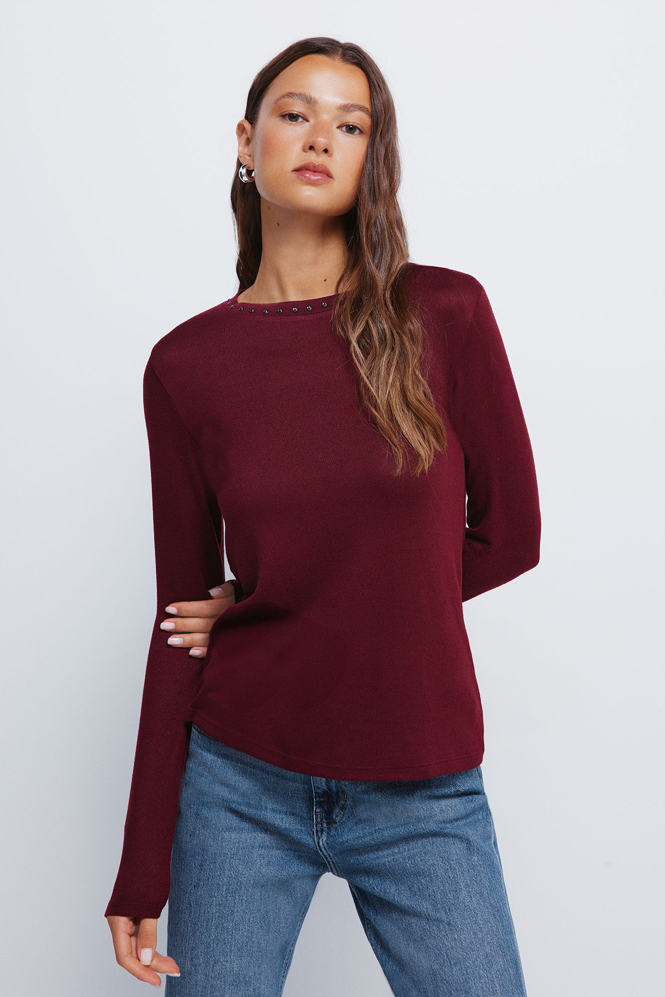 Springfield Camiseta cuello tachas