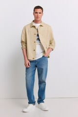 Springfield Jeans lavagem m&eacute;dia sobretingida regular fit azul