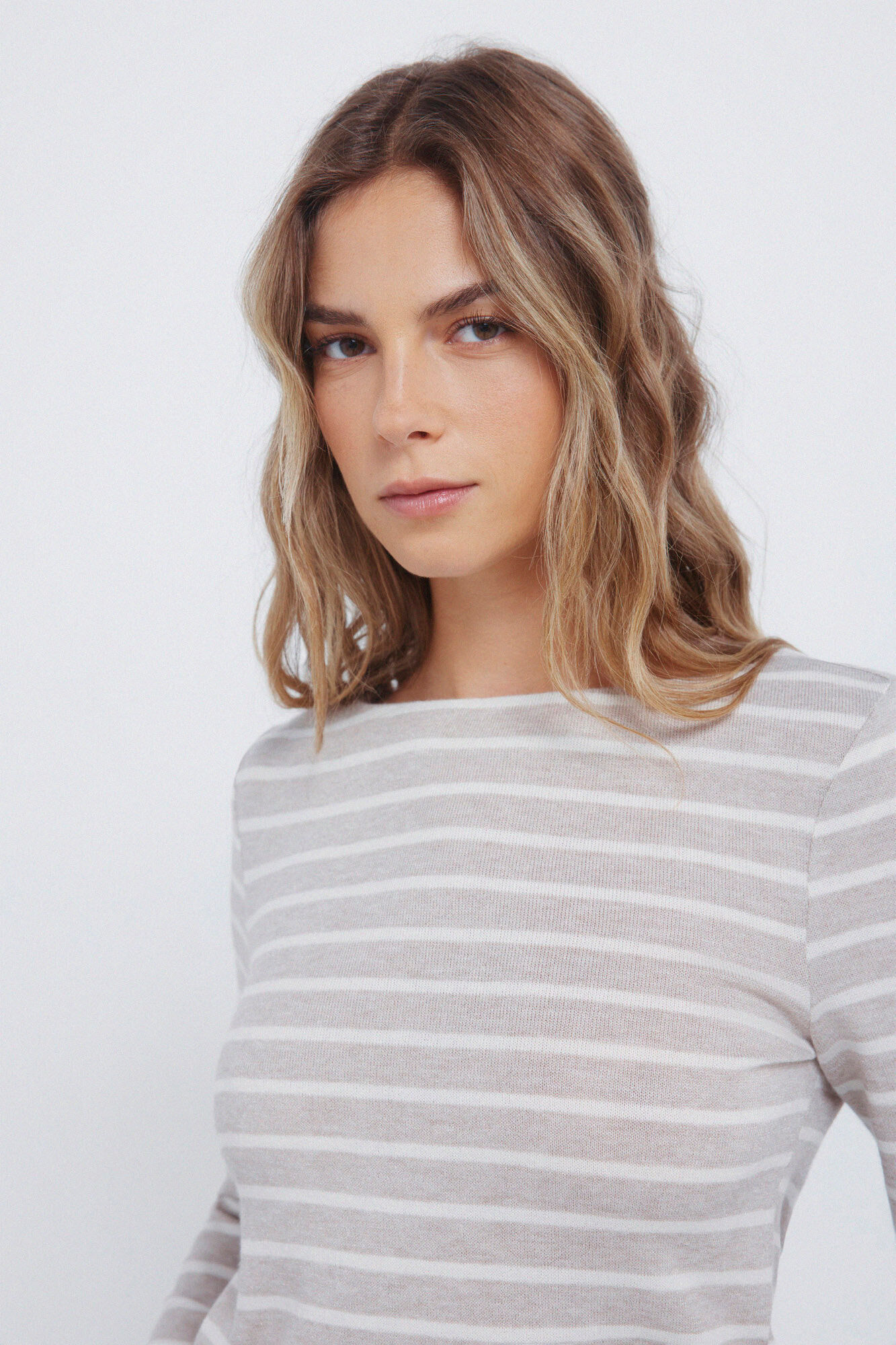 Springfield Camiseta punto cortado rayas