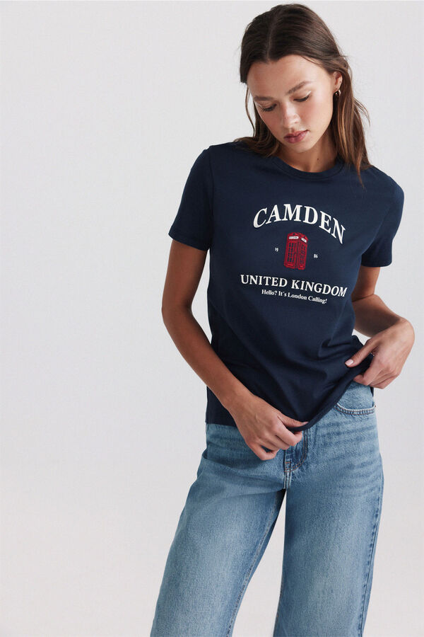 Springfield T-shirt de manga curta Inglaterra azul