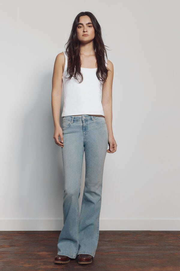 Springfield Mid-rise Low Flare jeans blue