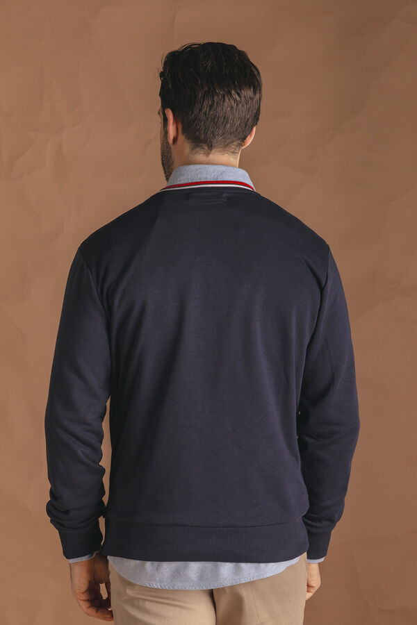Celopman Sweatshirt básico com acabamento azul