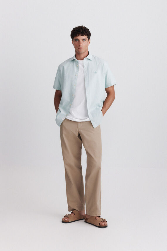 Camisa manga corta oxford rayas