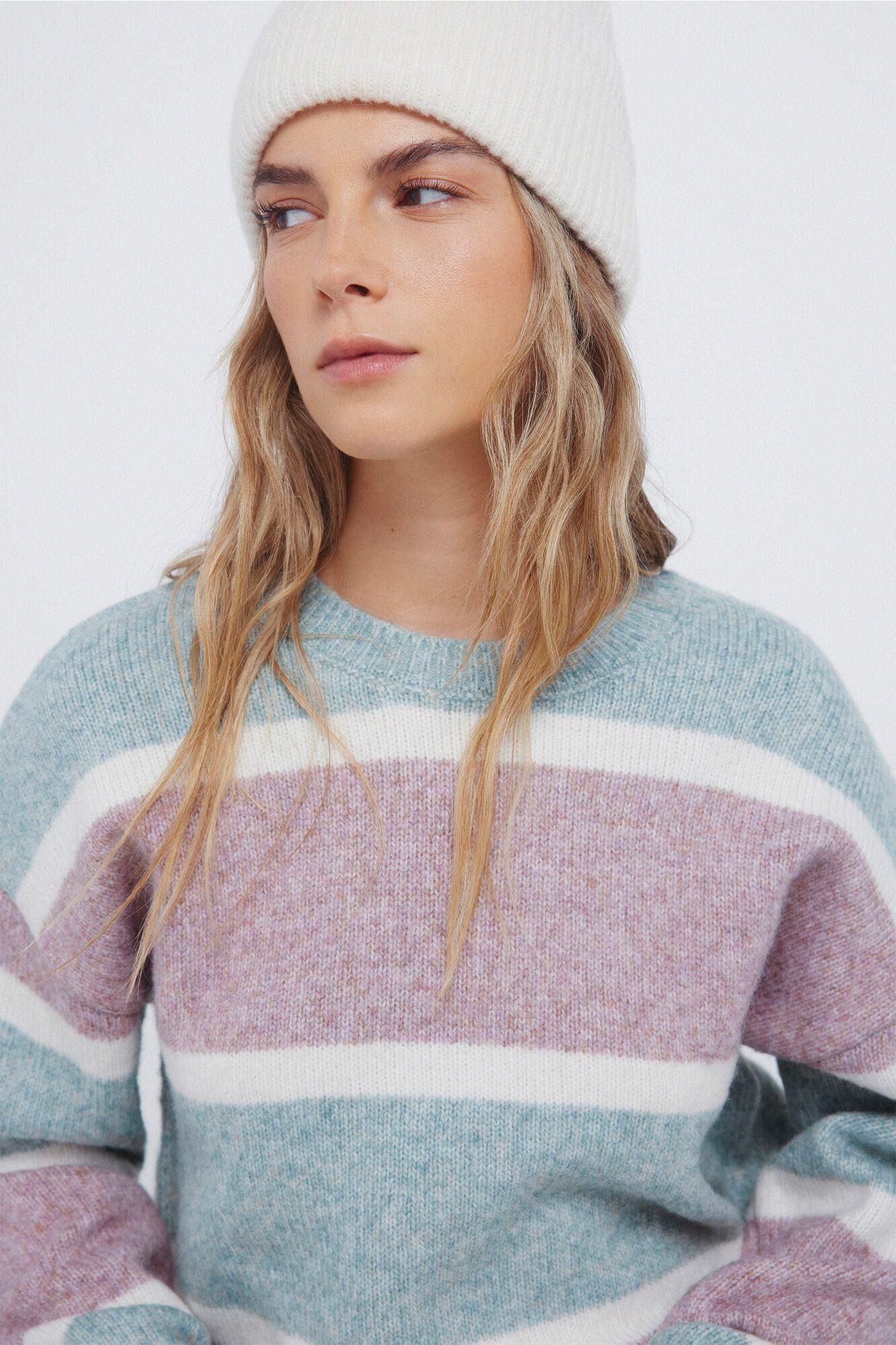 Springfield Camisola riscas lil&aacute;s e verde