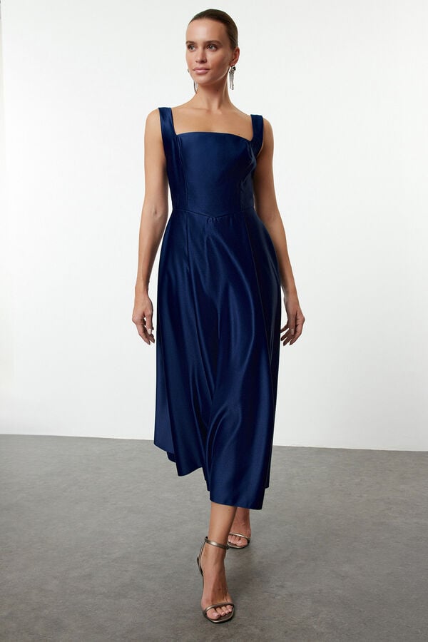 Trendyol Vestido de cetim azul