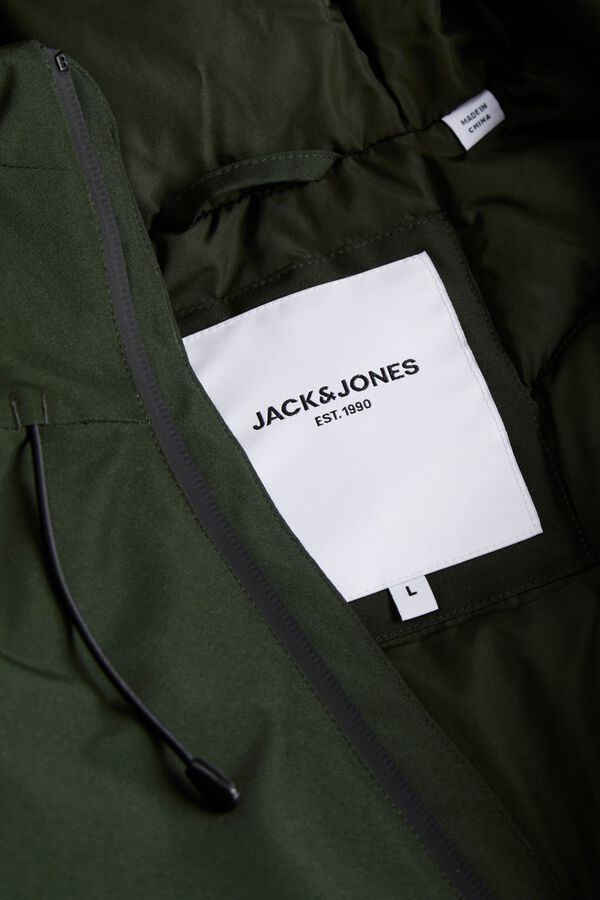 Jack & Jones Parka comprida com capuz verde