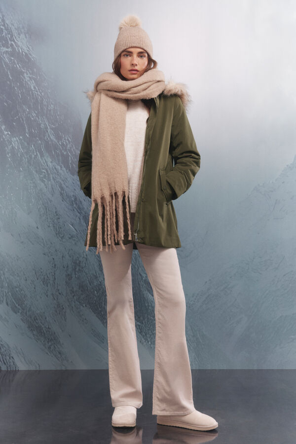 Springfield Parka com capuz de pele Sorona Aura estampado