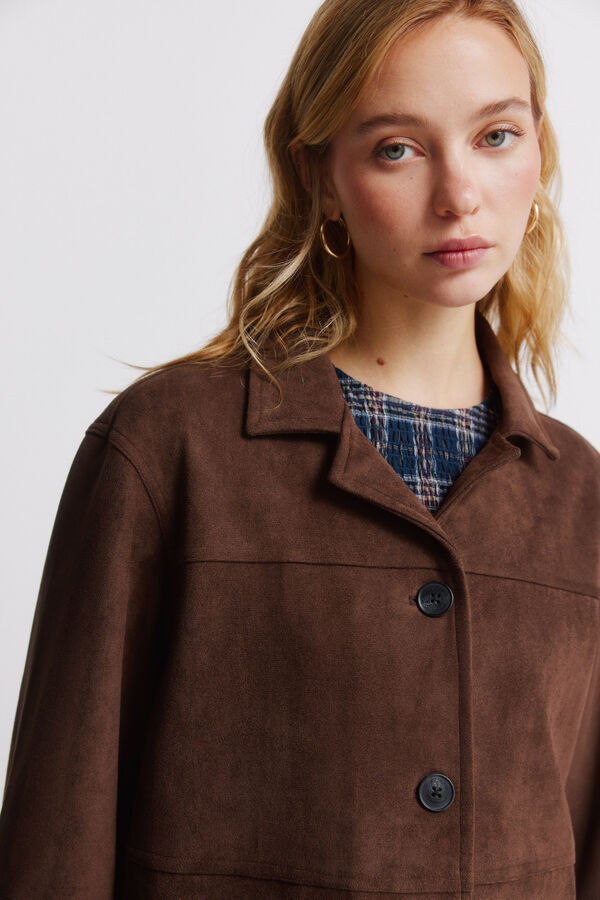 Springfield Casaco de camur&ccedil;a sint&eacute;tica com bolsos vison