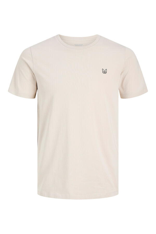 Jack & Jones T-shirt slim fit em algod&atilde;o com logo &iacute;cone cinzento