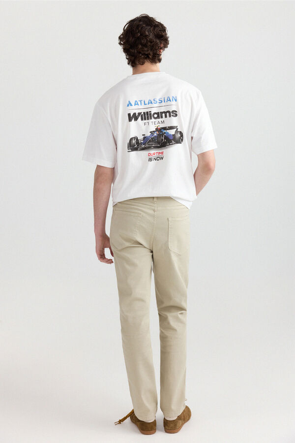 Springfield Cal&ccedil;a 5 bolsos slim lavagem desbotada cru