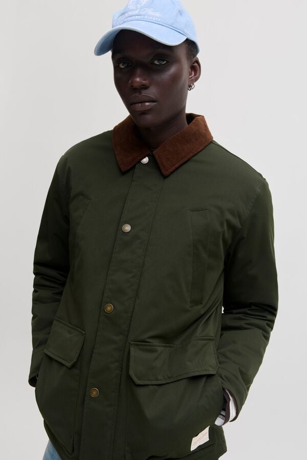 Jack & Jones Blus&atilde;o curto com colchetes verde