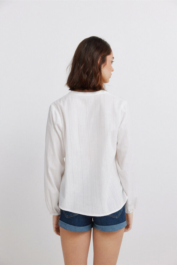 Springfield Blusa manga comprida bordada branco