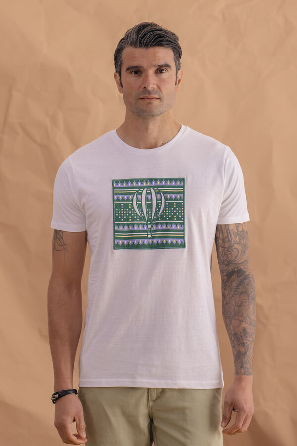 Celopman Camiseta Básica Bordada  branco