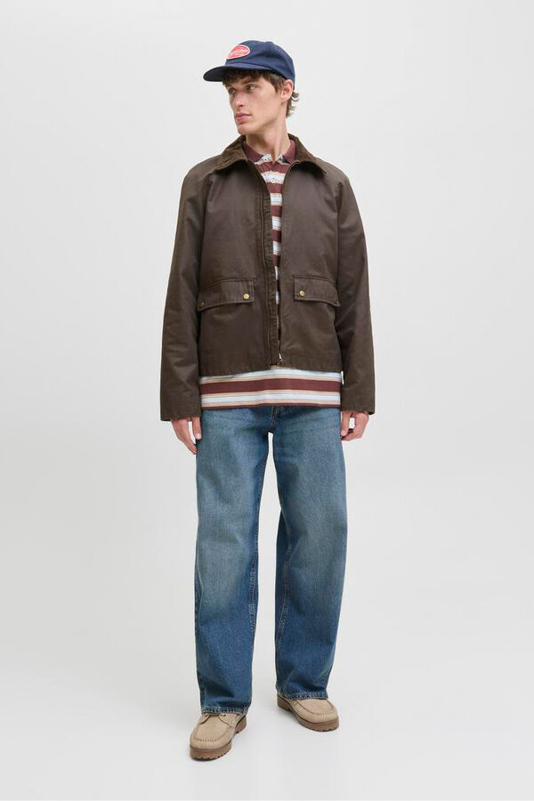 Jack & Jones Blus&atilde;o de gola de veludo cotel&ecirc; castanho