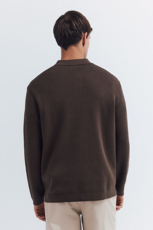 Springfield Polo shirt neck jumper with buttons nude