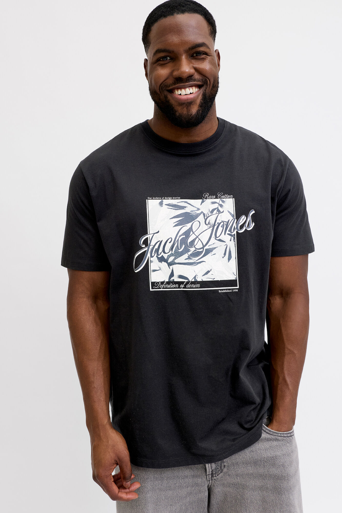 Jack & Jones PLUS T-shirt de algod&atilde;o estampada