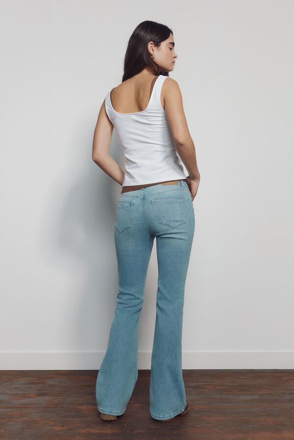 Springfield Mid-rise Low Flare jeans blue