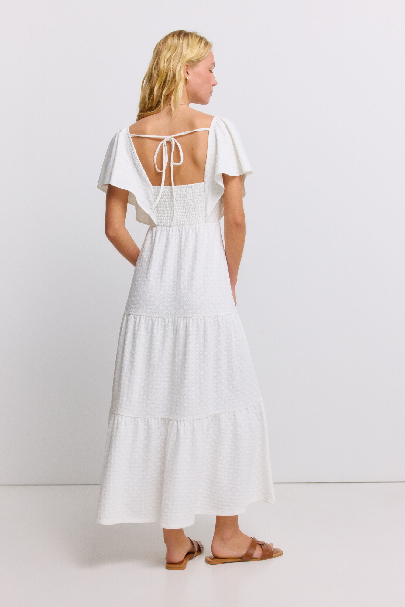 Springfield Vestido midi de al&ccedil;as com folhos