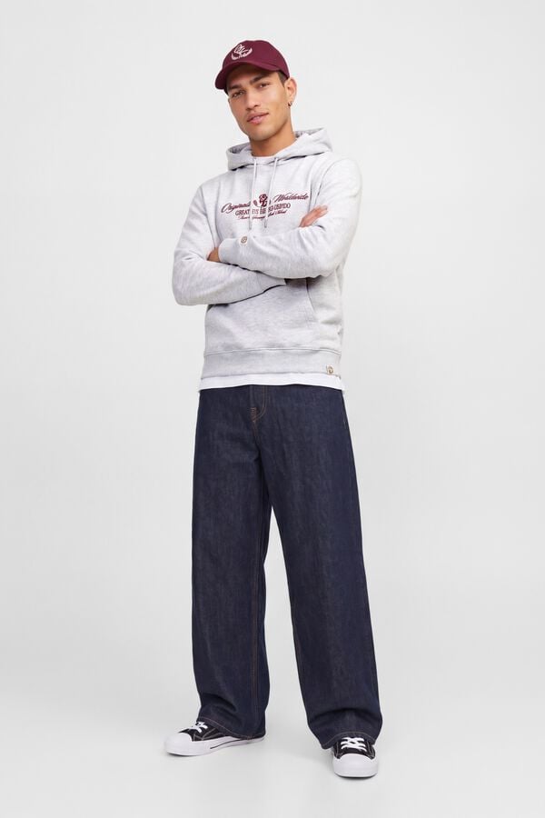 Jack & Jones Sweatshirt relaxed com capuz branco