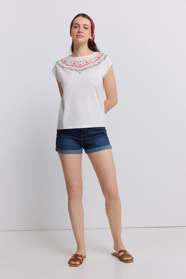 Springfield T-shirt sem mangas de bolinhas branco