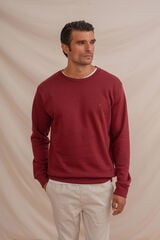 Celopman Sweatshirt básico com gola redonda  vermelho
