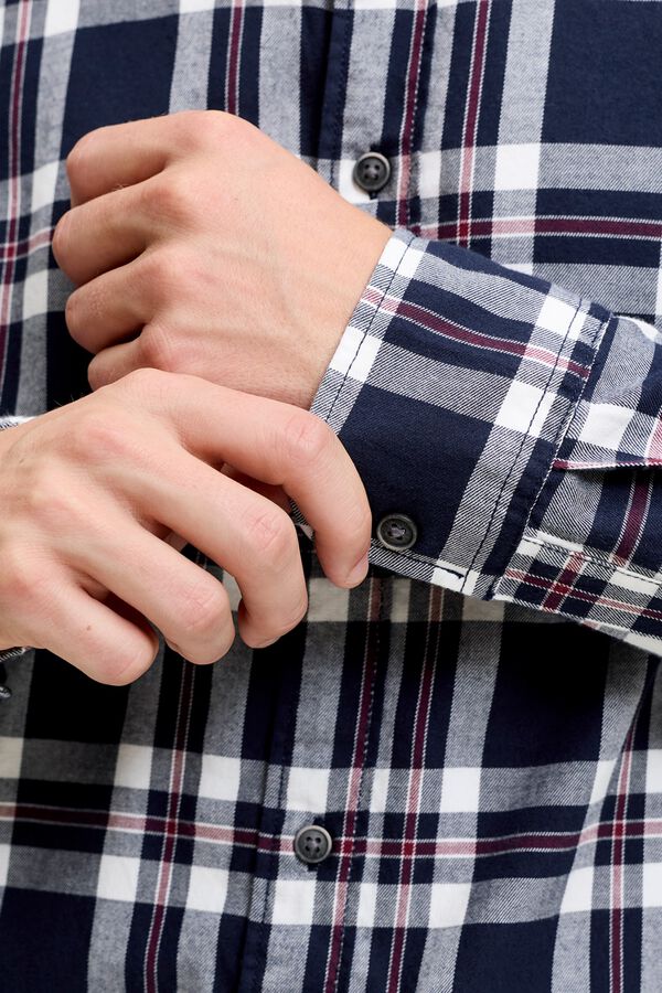 Jack & Jones Camisa regular aos quadrados azul