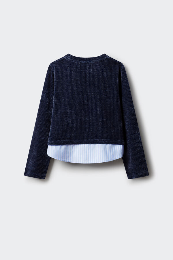 Springfield Kids Camisola bimaterial de chenille para menina azul