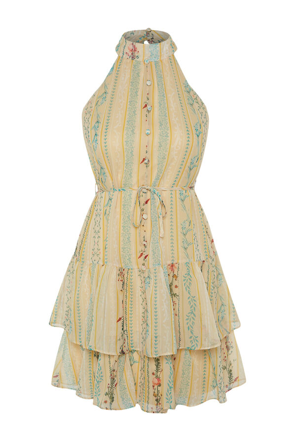 Trendyol Vestido estampado lazo amarillo