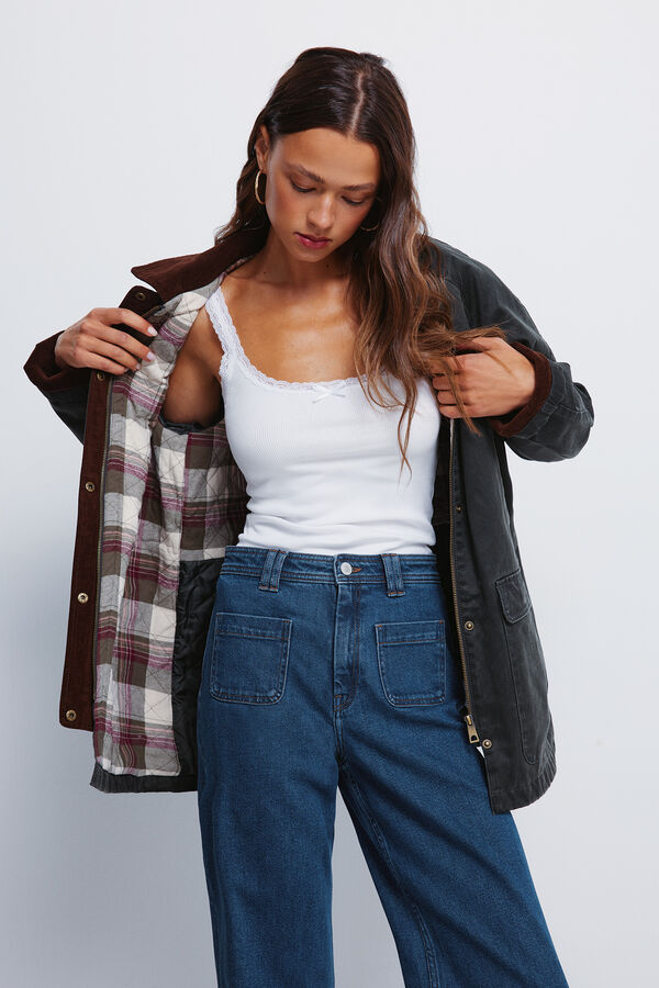 Springfield Parka encerada Caqui escuro