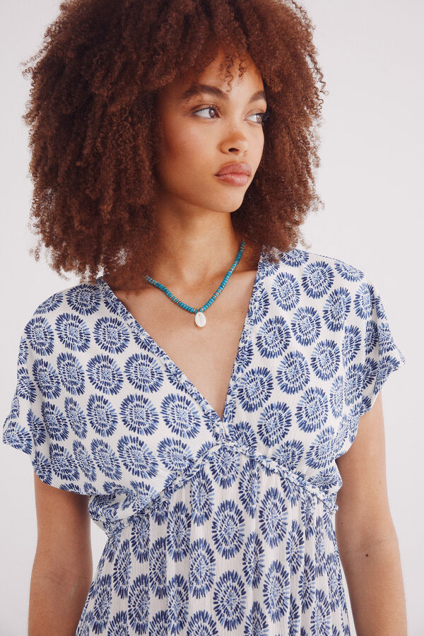 Springfield Vestido midi estampado boho marrón