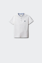 Springfield Kids Polo gola mao em chambray menino branco