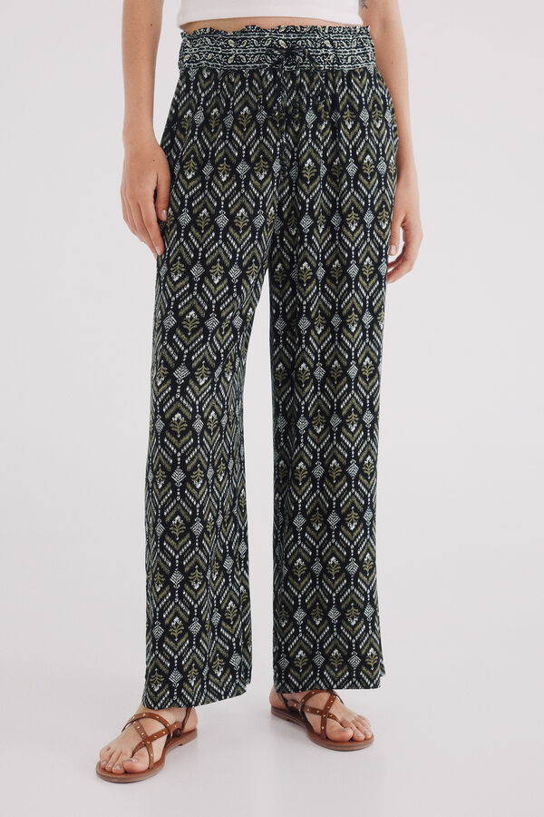 Springfield print palazzo fluid black